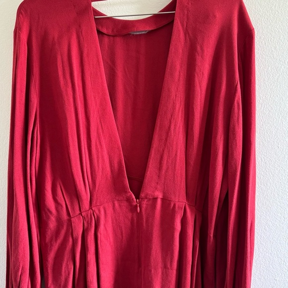 IRO Broken Open Back Relax Long Sleeve Red Mini Dress size 36/US 4 - Picture 12 of 16